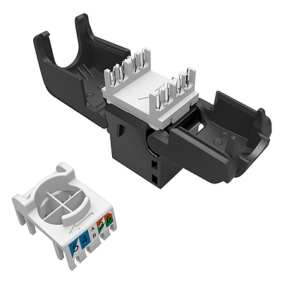 Produkt MULTIPACK 24 szt. - keystony Solarix CAT5E UTP RJ45 czarny samozaciskowe SXKJ-5E-UTP-BK-SA - Solarix - Keystony