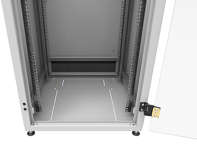 Produkt Szafa LC-50 42U, 600x1000 RAL 7035, szklane drzwi - Solarix - Stojące 19"