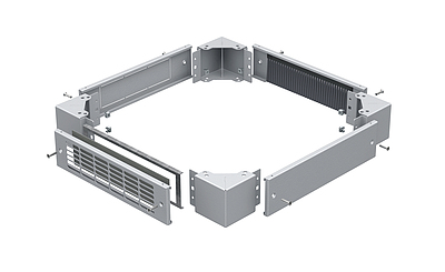 Produkt Panel cokołu szafy, długość 800 mm, z otworem, wysokość 100 mm, kolor RAL7035 - Solarix - Akcesoria