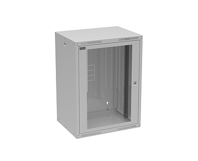 Produkt Szafa naścienna GrandN DUO 16U 450mm, drzwi szklane, RAL 7035, GrandND-16U-645-11-G - Solarix - Naścienne 19"