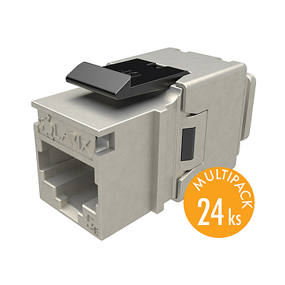 Produkt MULTIPACK 24 szt - keystony Solarix CAT5E STP RJ45 czarny SXKJ-5E-STP-BK-NA - Solarix - Keystony