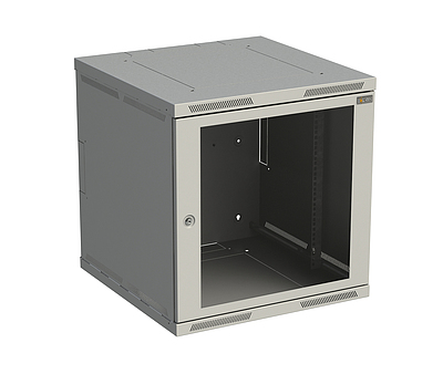 Produkt Szafka naścienna nitowana SENSA 12U 600mm, drzwi przeszklone, RAL 7035 SENSA-12U-66-11-G - Solarix - Naścienne 19"