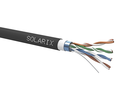Produkt Kabel instalacyjny Solarix CAT5E FTP PVC+PE F<sub>ca</sub> podwójny płaszcz 305m/szpula SXKD-5E-FTP-PVC+PE - Solarix - Kable instalacyjne