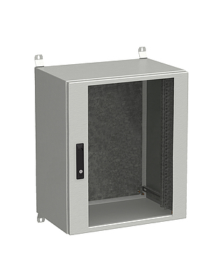 Produkt Naścienna szafa zewnętrzna LC-20 15U 600x400 drzwi szklane 3 - punktowy zamek LC-20-15U-64-12-G  - Solarix - Zewnetrzne z wyższym IP