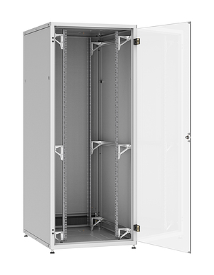 Produkt Szafa LC-50 42U, 800x1000 RAL 7035, szklane drzwi - Solarix - Stojące 19"