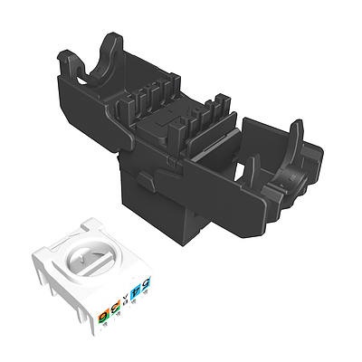 Produkt Samozaciskowy keystone Solarix CAT5E UTP SXKJ-5E-UTP-RAL-SA, moduły RAL FIT, SECURE CAP - Solarix - Keystony
