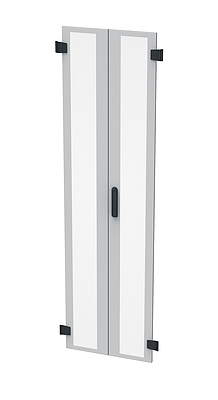Produkt Drzwi metalowe do LC-50, 42U, szerokość 600 mm, dwuskrzydłowe, perforowane, kolor RAL 7035, zamek 3-punktowy - Solarix - Akcesoria