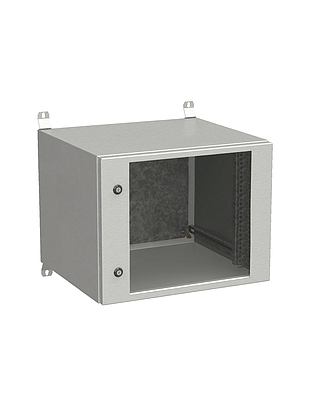 Produkt Naścienna szafa zewnętrzna LC-20 9U 600x500 drzwi szklane 2x1 - punktowy zamek LC-20-9U-65-11-G - Solarix - Zewnetrzne z wyższym IP