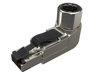 Produkt Konektor MPTL 90° RJ45 CAT6A STP samozaciskowy SXRJ45-6A-STP-BK-SA-U - Solarix - Konektory