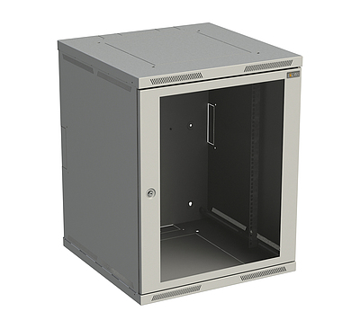 Produkt Szafka naścienna nitowana SENSA 15U 600mm, drzwi przeszklone, RAL 7035, SENSA-15U-66-11-G - Solarix - Naścienne 19"