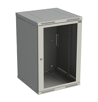 Produkt Szafka naścienna nitowana SENSA 18U 600mm, drzwi przeszklone, RAL 7035, SENSA-18U-66-11-G - Solarix - Naścienne 19"