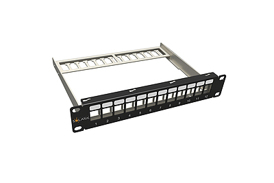 Produkt 10" modularny nieobłożony patch panel Solarix 12 portowy 1U SX12M-0-STP-BK-UNI-N-10 - Solarix - Patch panele