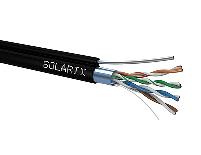 Produkt Kabel instalacyjny Solarix CAT5E FTP PE F<sub>ca</sub> zewnętrzny samonośny szpula 305 m SXKD-5E-FTP-SAM - Solarix - Kable instalacyjne
