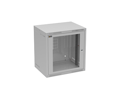 Produkt Szafa naścienna GrandN 12U 450mm,drzwi szkalne, RAL 7035, GrandN-12U-645-11-G - Solarix - Naścienne 19"