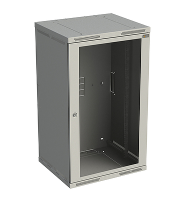 Produkt Szafka naścienna nitowana SENSA 21U 600mm, drzwi blaszane, RAL 7035, SENSA-21U-66-21-G - Solarix - Naścienne 19"