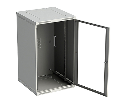 Produkt Szafka naścienna nitowana SENSA 21U 600mm, drzwi blaszane, RAL 7035, SENSA-21U-66-21-G - Solarix - Naścienne 19"