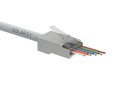 Produkt Uniwersalny konektor EASY RJ45 CAT5E STP 8p8c do kabli typu drut i linka SXRJ45-5E-STP-EASY - Solarix - Konektory