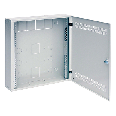 Produkt Szafka SOHO LC-18 na tynk z szyną 2U, 4U i 11U, 550x550 szara RAL7035 - Solarix - Naścienne 19"