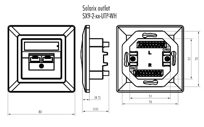 Produkt Gniazdko Solarix CAT5E UTP 2 x RJ45 pod tynk, białe SX9-2-5E-UTP-WH - Solarix - Gniazdka