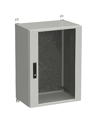 Produkt Naścienna szafa zewnętrzna LC-20 18U 600x400 drzwi szklane 3 - punktowy zamek LC-20-18U-64-12-G - Solarix - Zewnetrzne z wyższym IP