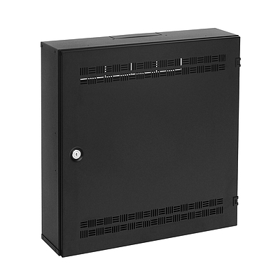Produkt Szafka SOHO LC-18 na tynk z szyną 2U, 4U i 11U, 550x550 czarna RAL9005 - Solarix - Naścienne 19"