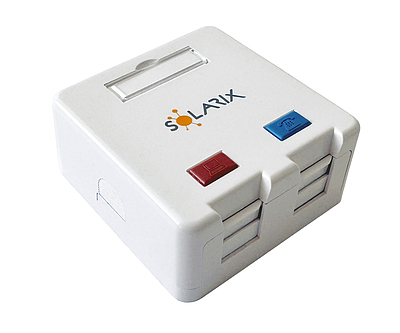 Produkt Gniazdo modularne Solarix na 2 keystony  na tynk SXMO-2-0-WH - Solarix - Gniazdka