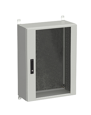 Produkt Naścienna szafa zewnętrzna LC-20 18U 600x300 drzwi szklane 3 - punktowy zamek LC-20-18U-63-12-G - Solarix - Zewnetrzne z wyższym IP