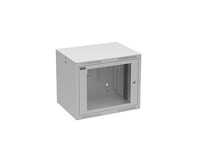 Produkt Szafa naścienna GrandN DUO 9U 450mm,drzwi szklane, RAL 7035, GrandND-9U-645-11-G - Solarix - Naścienne 19"