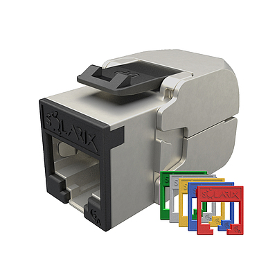 Produkt Samozaciskowy keyston Solarix CAT6A STP SXKJ-10G-STP-RAL-SA, moduły RAL FIT, certyfikat Component Level i 4PPoE - Solarix - Keystony