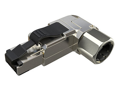 Produkt Konektor MPTL 90° RJ45 CAT6 STP samozaciskowy SXRJ45-6-STP-BK-SA-U - Solarix - Konektory