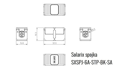 Produkt Łącznik samozaciskowy CAT6A STP SXSPJ-6A-STP-BK-SA - Solarix - Łączniki