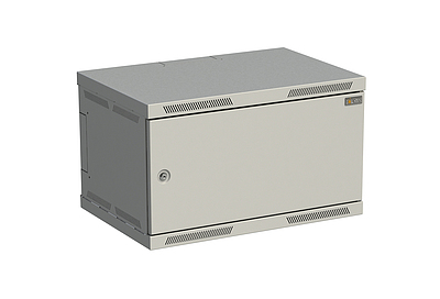 Produkt Szafka naścienna nitowana SENSA 6U 400mm, drzwi blaszane, RAL 7035 - Solarix - Naścienne 19"