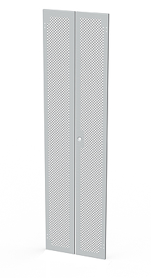 Produkt Drzwi metalowe do LC-50, 45U, szerokość 600 mm, dwuskrzydłowe, perforowane, kolor RAL 7035, zamek 1-punktowy - Solarix - Akcesoria