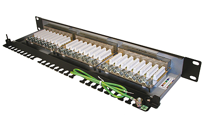 Produkt 19" patch panel Solarix 24 x J45 CAT6 STP czarny 1U SX24-6-STP-BK - Solarix - Patch panele