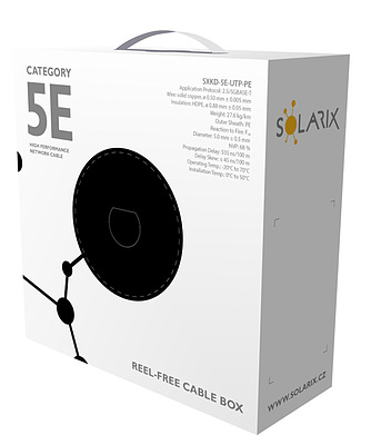 Produkt Kabel instalacyjny Solarix CAT5E UTP PE F<sub>ca</sub> zewnętrzny box 100m SXKD-5E-UTP-PE - Solarix - Kable instalacyjne