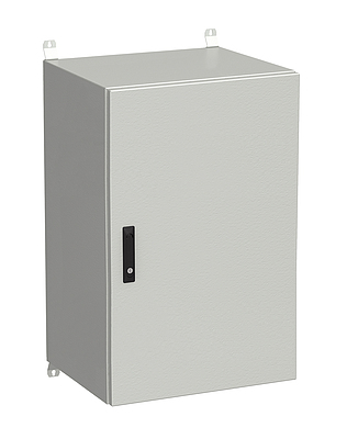 Produkt Naścienna szafa zewnętrzna LC-20 21U 600x500 drzwi blaszane 3 - punktowy zamek LC-20-21U-65-22-G - Solarix - Zewnetrzne z wyższym IP