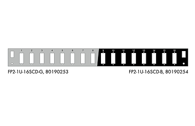 Produkt Panel przełącznicy 1U v2 na 16 adapterów SC duplex - RAL7035 FP2-1U-16SCD-G - Solarix - Przełącznice światłowodowe