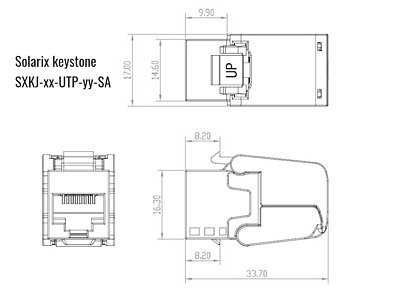 Produkt MULTIPACK 24 szt. - keystony Solarix CAT6 UTP RJ45 czarny samozaciskowe SXKJ-6-UTP-BK-SA - Solarix - Keystony