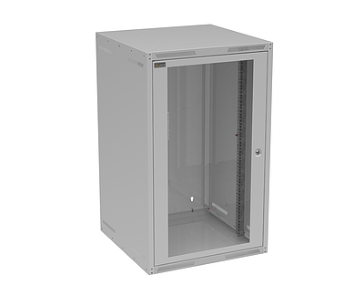 Produkt Szafa naścienna  GrandN 20U 600mm, drzwi szklane, RAL 7035, GrandN-20U-66-11-G - Solarix - Naścienne 19"