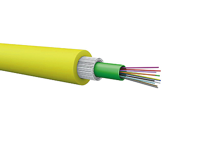 Produkt Uniwersalny kabel CLT DRAKA 12wł 9/125 LSOHFR B2<sub>ca</sub>-s1a,d1,a1 OS2 A1 3.0kN żółty - Draka - Światłowody