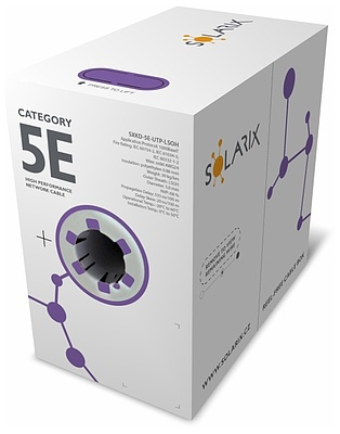 Produkt Kabel instalacyjny CAT5E UTP LSOH D<sub>ca</sub> s1 d2 a1 350 MHz box 305 m SXKD-5E-UTP-LSOH - Solarix - Kable instalacyjne