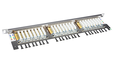 Produkt 19" patch panel Solarix 24xRJ45 CAT6 STP z wspornikiem 0,5U SX24HD-6-STP-SL  - Solarix - Patch panele