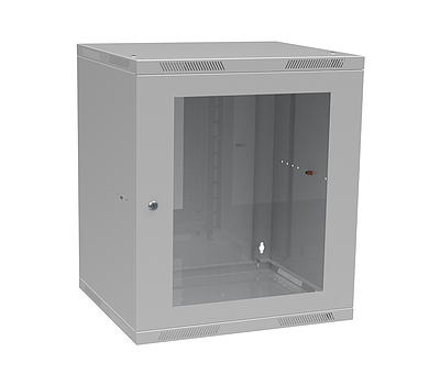 Produkt Szafa naścienna składana SENSA LITE 12U 450mm, drzwi szklane, RAL 7035, SENSA-L-12U-545-11-G - Solarix - Naścienne 19"