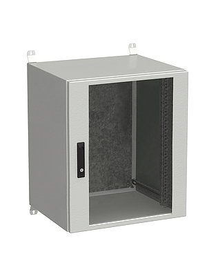 Produkt Naścienna szafa zewnętrzna LC-20 15U 600x500 drzwi szklane 3 - punktowy zamek LC-20-15U-65-12-G - Solarix - Zewnetrzne z wyższym IP
