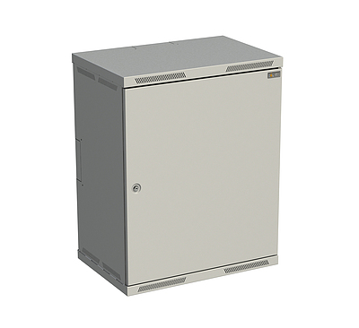 Produkt Szafka naścienna nitowana SENSA 15U 400mm, drzwi blaszane, RAL 7035 - Solarix - Naścienne 19"