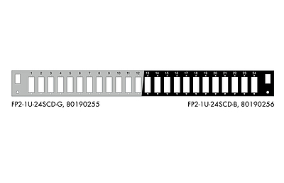 Produkt Panel przełącznicy 1U na 24 adaptery SC duplex - BK FP2-1U-24SCD-B - Solarix - Przełącznice światłowodowe