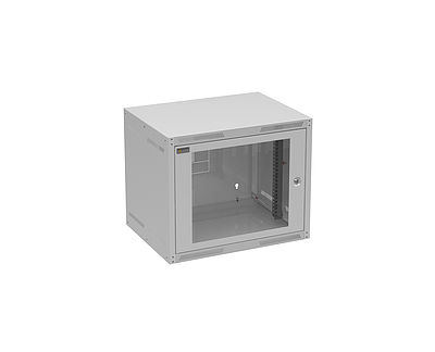 Produkt Szafa naścienna GrandN 6U 450mm, drzwi szklane, RAL 7035, GrandN-6U-645-11-G - Solarix - Naścienne 19"