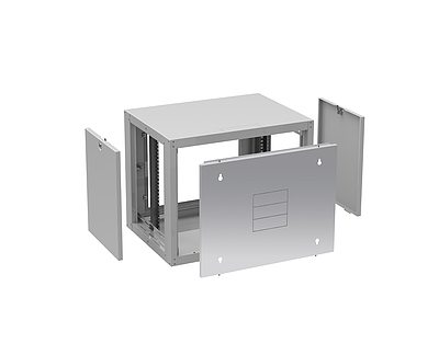 Produkt Szafa naścienna GrandN DUO 9U 600mm,drzwi blaszane, RAL 7035, GrandND-9U-66-21-G - Solarix - Naścienne 19"