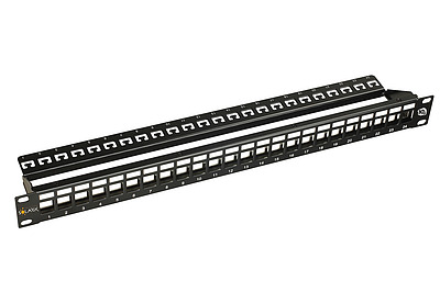Produkt Modularny patch panel Solarix 10G STP czarny 1U SX24M-0-STP-BK - Solarix - Patch panele