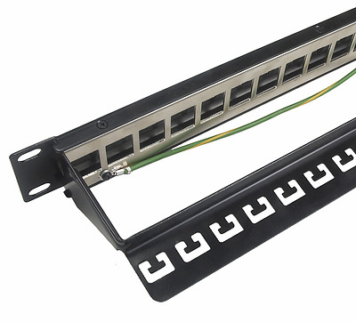 Produkt Modularny patch panel Solarix 10G STP czarny 1U SX24M-0-STP-BK - Solarix - Patch panele